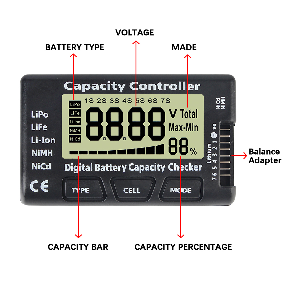 CellMeter 7 Battery Voltage Ca - Drone Battery Voltage Checker incelemesi ve fiyatı