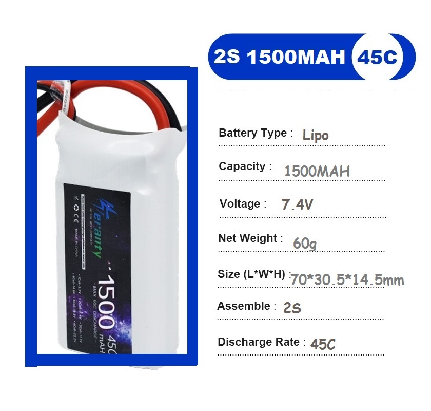 2PCS 7.4V Lipo 2S Battery 1500 - Drone Battery Lipo incelemesi ve fiyatı