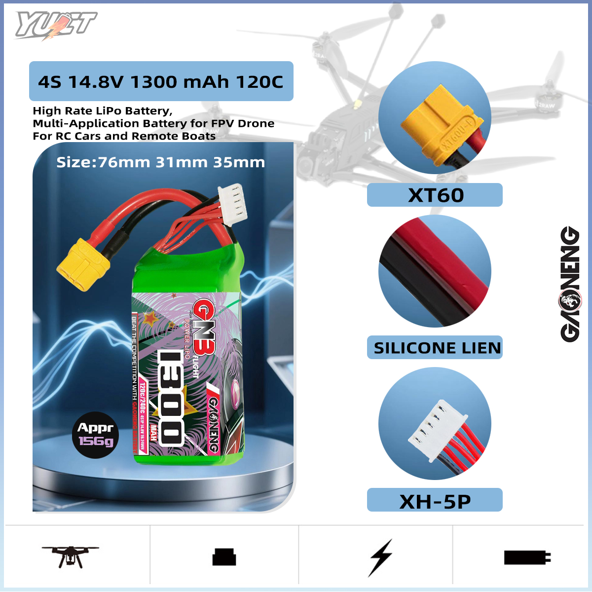 YUCT GNB 6S LiPo Battery 22.2V - Drone Battery 4S incelemesi ve fiyatı
